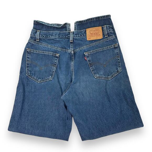 Vintage 90s Levis Jeans 550 Relaxed Fit Cotton Dark Wash Blue Denim Mens W36 L34 - Picture 3 of 16